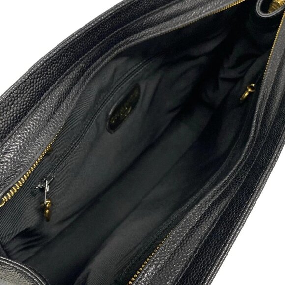 Auth CHANEL - A08045/X01019 Black Calfskin Shoulder Bag Gold hardware - Picture 14 of 16